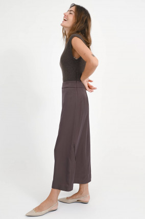Woll-Seiden-Mix Kleid in Ebony Brown