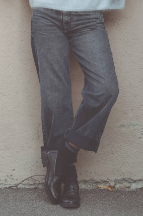 Wide Leg Denim THE LOOSE in Dark Blue