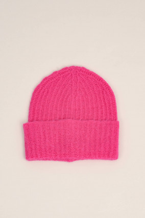 Mütze aus Woll-Mix in Pink