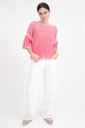 Pullover mit Außennähten in Coral