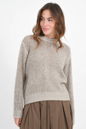 Pullover aus Woll-Cashmere-Mix in Taupe