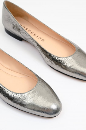 Ballerina ANNA mit runder Kappe in Silbermetallic