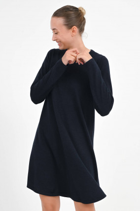 Langarm-Strickkleid in Marine