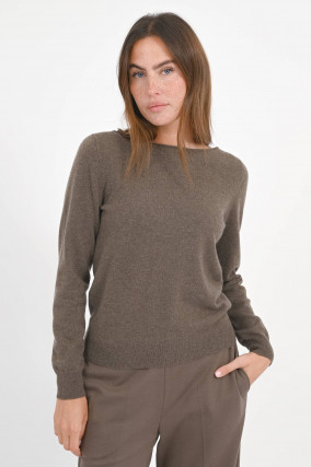 Basic-Pullover aus Cashmere in Cacao