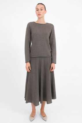 Pullover mit Rollsaum in Cacao