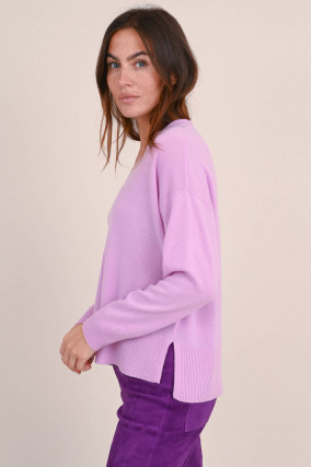 Cashmere Strickpullover in Flieder