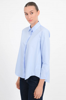 Bluse aus Baumwolle in Hellblau