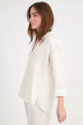 Tunika aus Leinen in Ivory