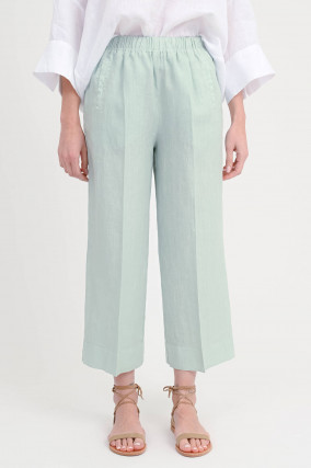 Culotte aus Leinen in Water Green