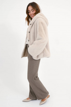 Wendejacke mit Kapuze in Beige