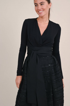 Kleid JILLAN mit Pailletten Details in Schwarz