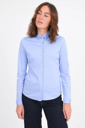 Jersey Bluse in Hellblau
