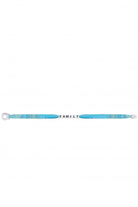 Bandana Seiden-Armband FAMILY in Blau