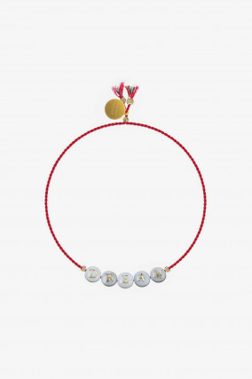 Armband mit Buchstaben-Perlen DREAM in Rot