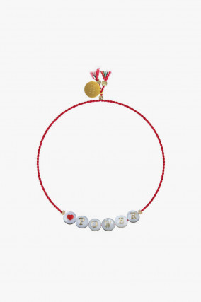 Armband mit Buchstaben-Perlen POWER in Rot