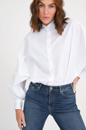 Oversize Body-Bluse in Weiß