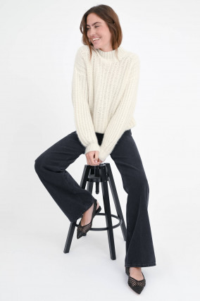 Pure-Cashmere-Pullover KORTNEY in Creme