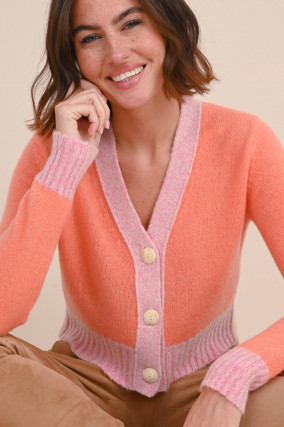 Cashmere Strickweste AUDREY in Koralle/Rosa