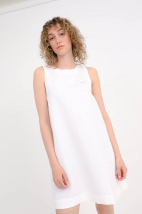 Kleid in A-Linien-Form in Bianco