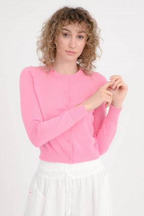 Cropped Cardigan in Pink