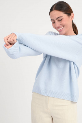 Cashmere-Pullover in Hellblau