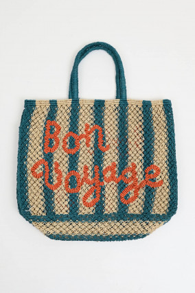 Shopper BARRY BON VOYAGE in Natur/Petrol gestreift