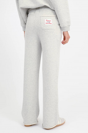 Sweatpants mit Herz-Detail in Hellgrau meliert