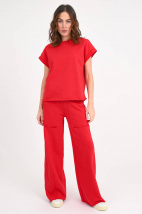 Kurzarm-Sweatshirt in Rot