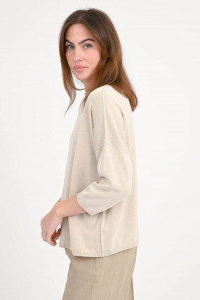 Shirt mit 3/4 Arm in Beige