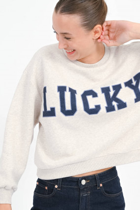 Sweater LUCKY in Greige meliert