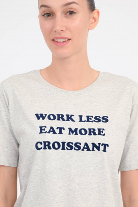 Shirt CROISSANT in Hellgrau/Blau