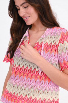 Top YAFFO aus Rachel-Strick in Multicolor