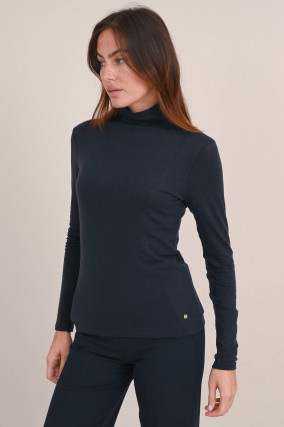Shirt aus Lyocell-Jersey in Navy