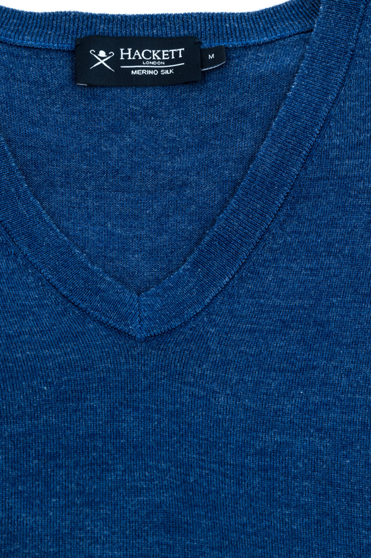 Hackett London Pullover aus Merino Seiden Mix in Blau GRUENER.AT