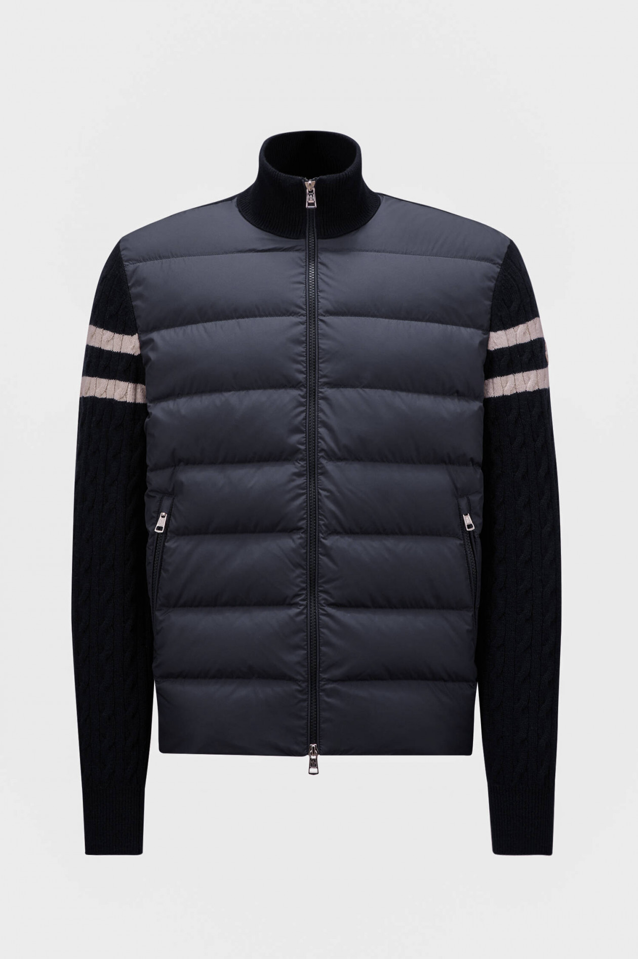 Moncler Hybrid Jacke aus Woll Mix in Navy GRUENER.AT