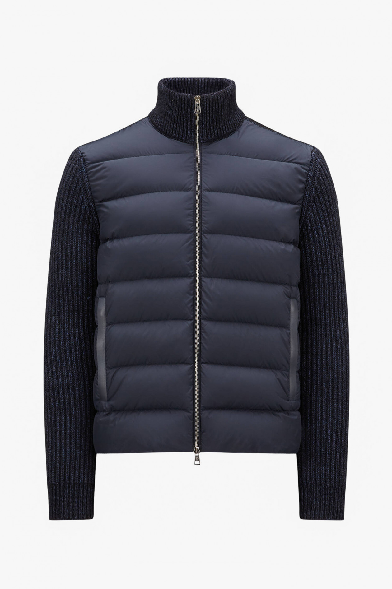 Moncler Hybrid Strickjacke aus Baumwoll Mischung in Navy GRUENER.AT
