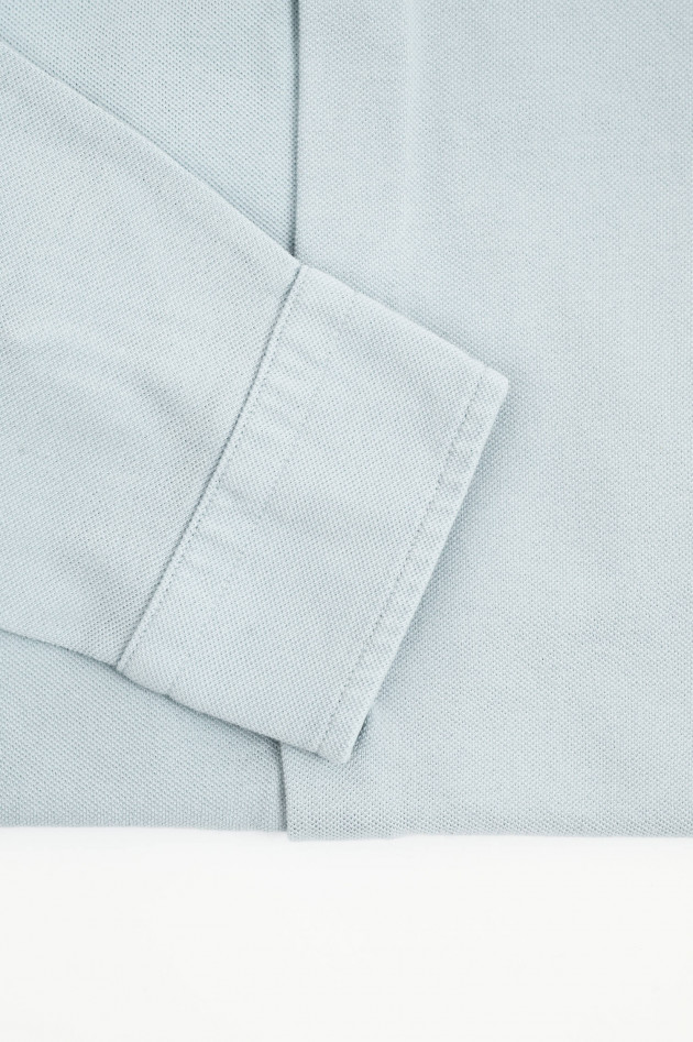 04651/ A trip in a bag Langarm Polo-Shirt in Hellblau