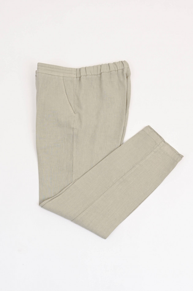 04651/ A trip in a bag Hose aus Leinen in Beige
