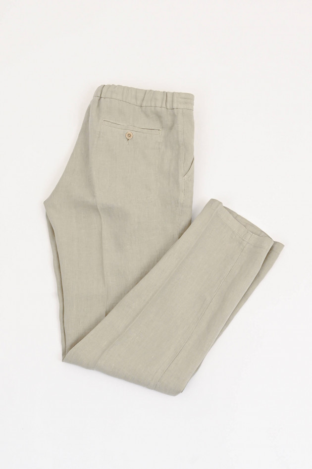 04651/ A trip in a bag Hose aus Leinen in Beige