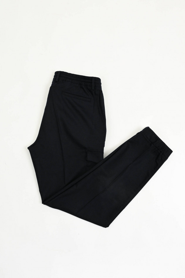 04651/ A trip in a bag Hose aus Woll-Mix in Navy