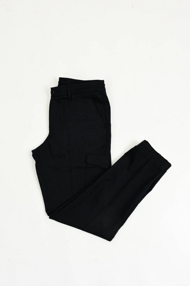 04651/ A trip in a bag Hose aus Woll-Mix in Navy