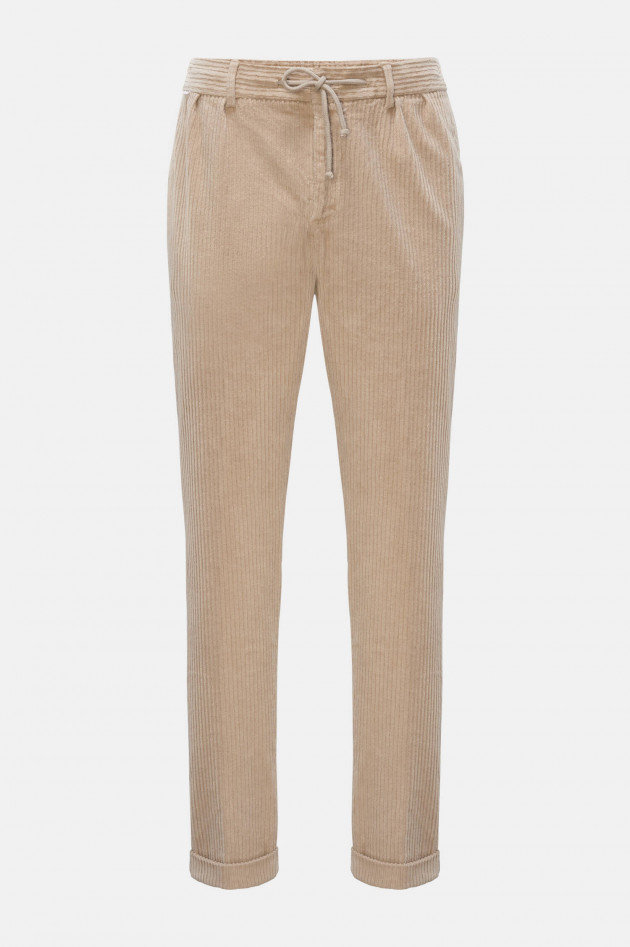 04651/ A trip in a bag Cord Hose OYSTER in Beige