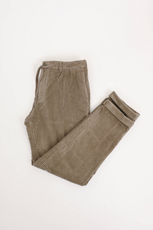 04651/ A trip in a bag Breitcordhose in Taupe