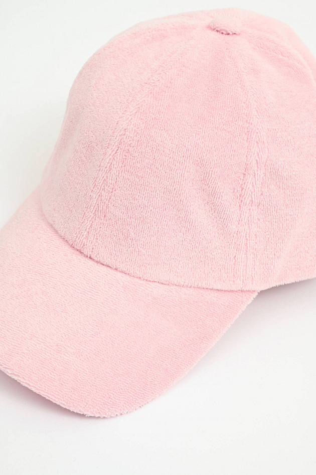 04651/ A trip in a bag Basecap aus Frottee in Rosa