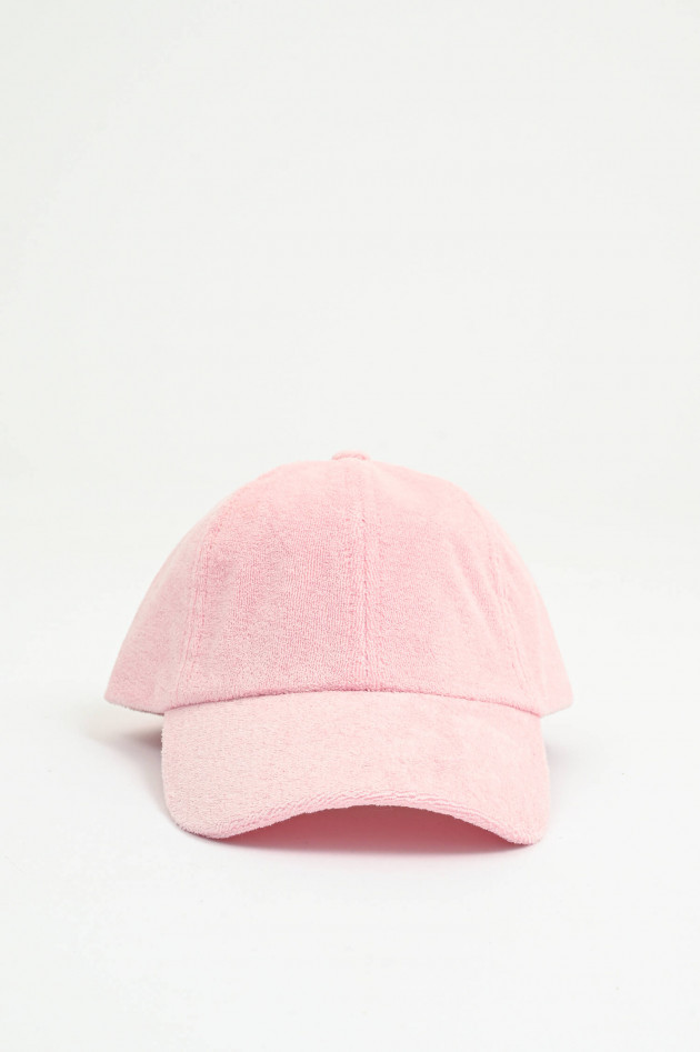 04651/ A trip in a bag Basecap aus Frottee in Rosa