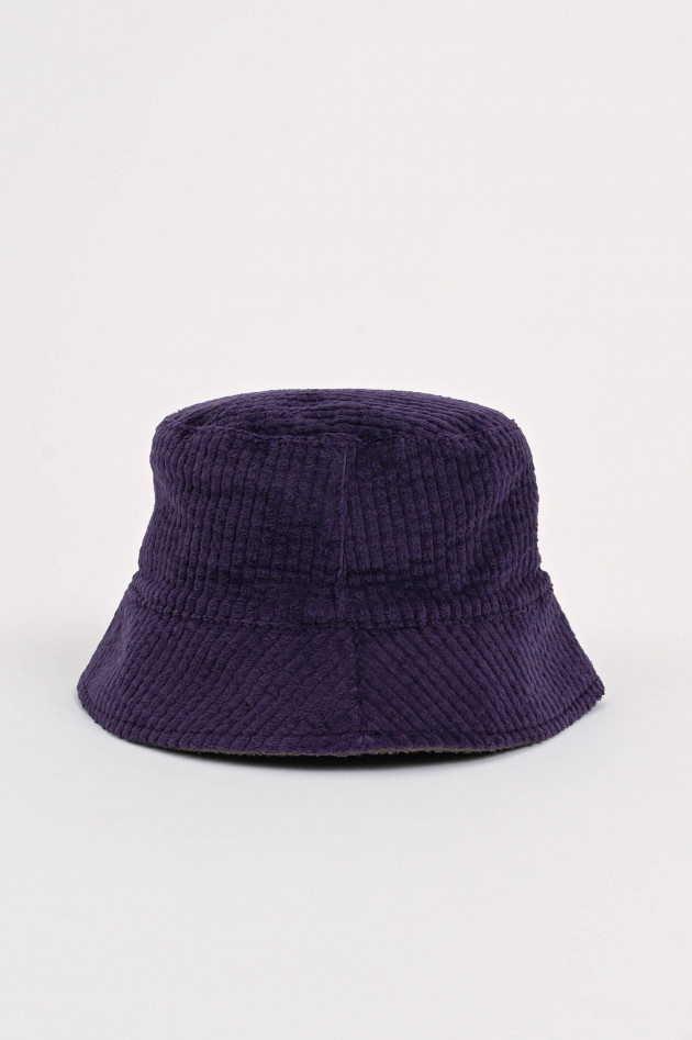 04651/ A trip in a bag Bucket Hat aus Cord in Violett