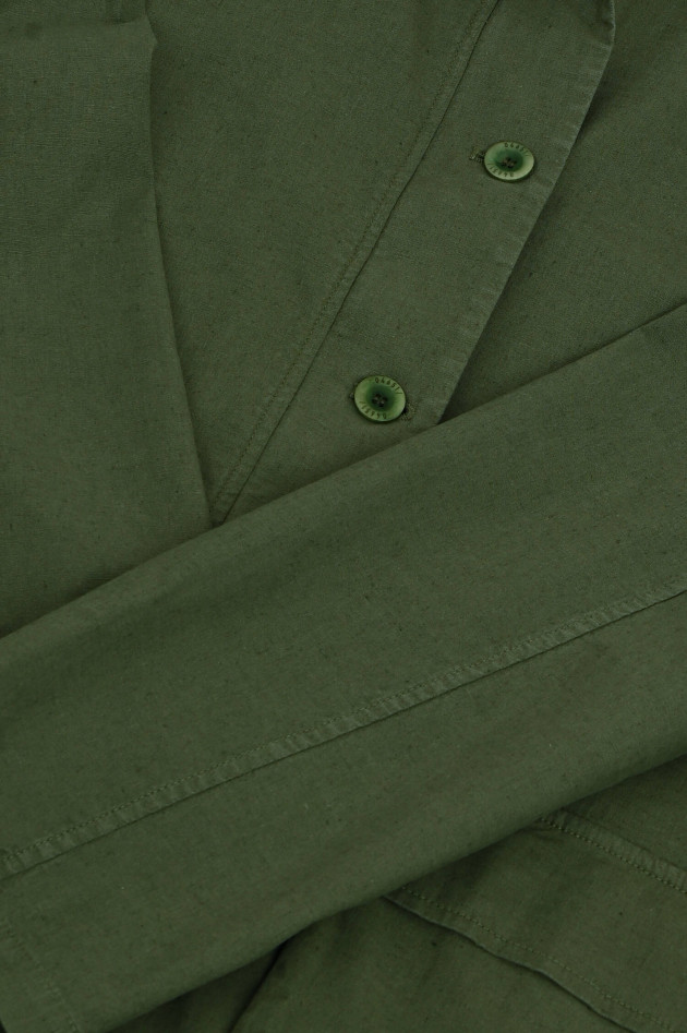 04651/ A trip in a bag Parka aus Leinen-Baumwoll-Mix in Oliv