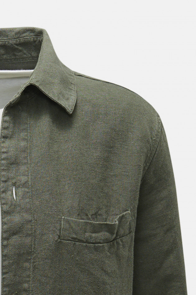 04651/ A trip in a bag Jacke aus Leinen in Jungle Green