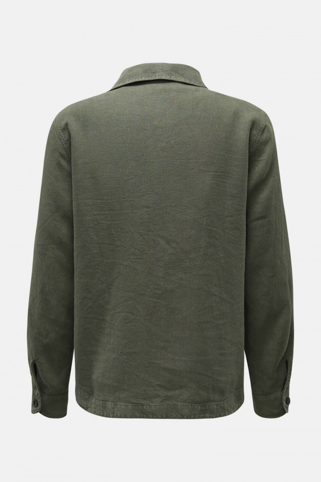 04651/ A trip in a bag Jacke aus Leinen in Jungle Green