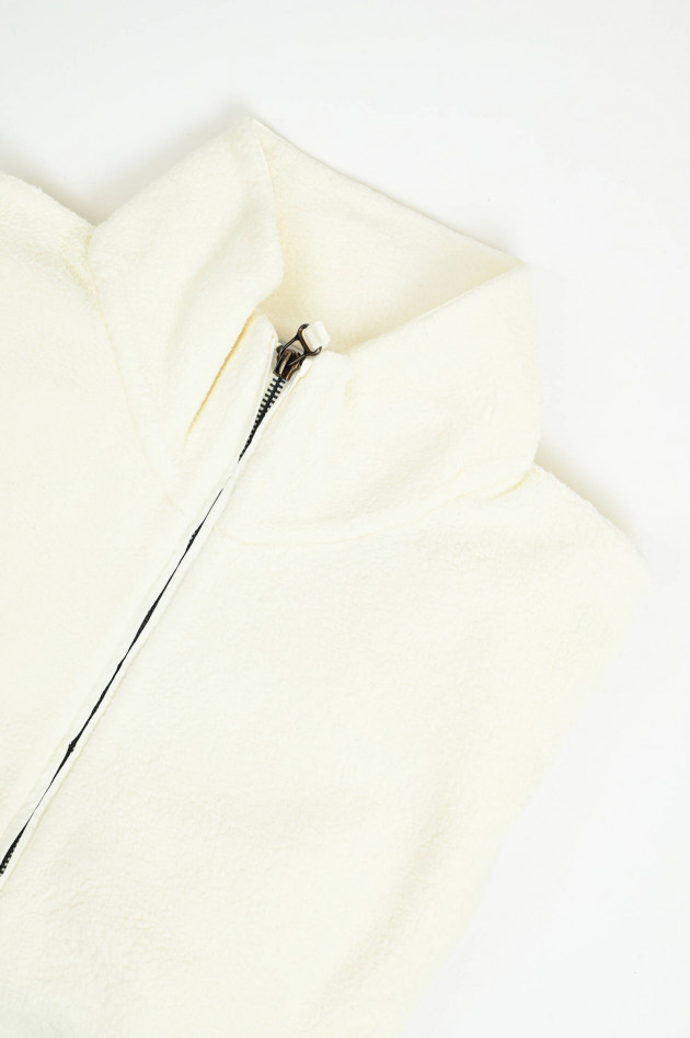 04651/ A trip in a bag Jacke in Fleece-Optik in Ivory